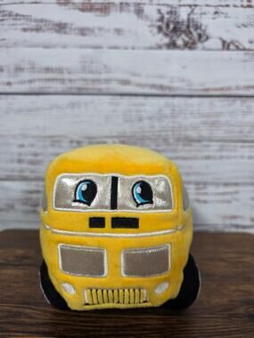 Hugfun School Bus Plush Sound "Wheels on the Bus" Press On/Off Yellow